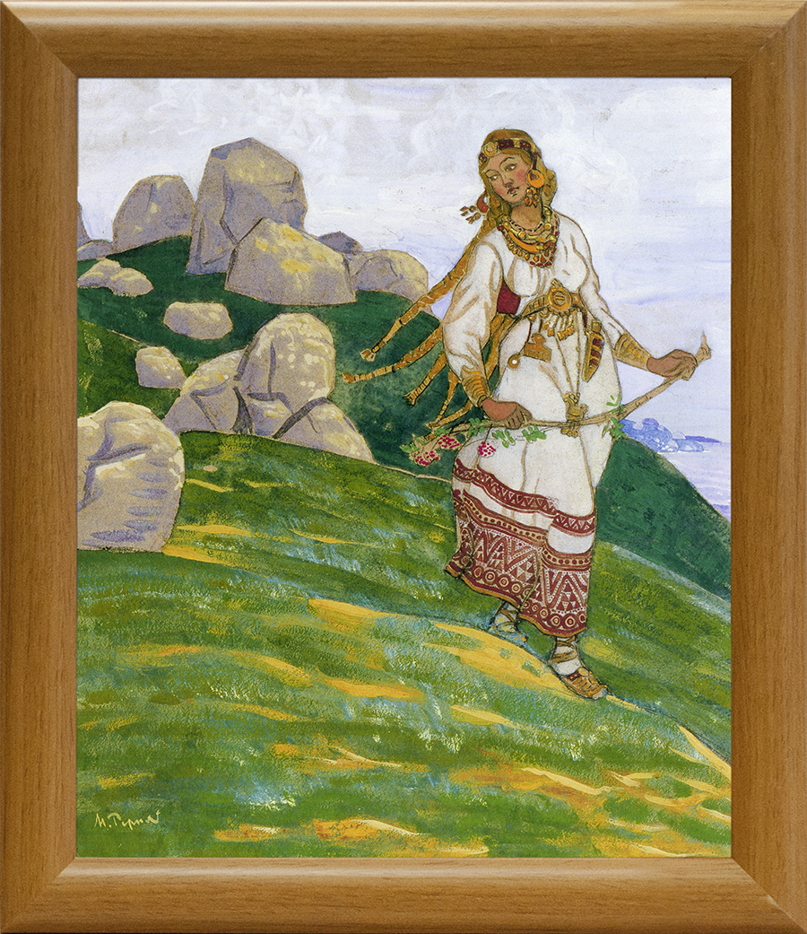 За морями земли великие. 1910.  Репродукция в раме